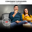 Sarantino Hoffman Linen Sofa Bed Chair With Cushions &cup Holders Light Grey-9