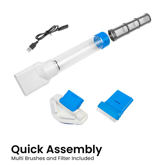 Aquajack Cordless Rechargeable Spa and Pool Vacuum Cleaner with Telescopic Pole & 2 Heads - 60 Min Runtime