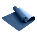 Powertrain TPE Yoga Exercise Mat Home Gym Pilates Fitness 8mm Thick in Dark Blue-2