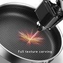 316 Stainless Steel Frying Pan Non-Stick Cooking Frypan Cookware 32cm Honeycomb Double Sided without lid-4