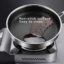 316 Stainless Steel Frying Pan Non-Stick Cooking Frypan Cookware 32cm Honeycomb Single Sided without lid-7
