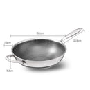 34cm 304 Stainless Steel Non-Stick Stir Fry Cooking Kitchen Wok Pan without Lid Honeycomb Double Sided-4