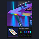 140cm New Arrive Computer Table Z Shaped Gaming Desk With RGB Led Lights Gaming Tables-8