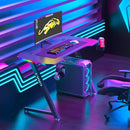 140cm New Arrive Computer Table Z Shaped Gaming Desk With RGB Led Lights Gaming Tables-10