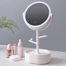 Ecoco Smart LED Light Cosmetic Makeup Mirror USB Touch Screen Home Desk Vanity 360° Pink-11