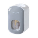 Ecoco Wall mount auto ands Free Toothpaste Dispenser Automatic Toothpaste Squeezer Bathroom Toothpaste Holder Grey-1