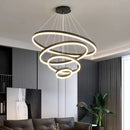 Gold 3 Rings Minimalist LED Pendant Light Adjustable Circular Chandelier-11
