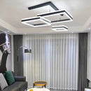Modern Minimalist Square Pendant Light Adjustable LED Chandelier Triple Layer(corner base)-1