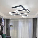 Modern Minimalist Square Pendant Light Adjustable LED Chandelier Triple Layer(straight base)-7