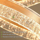 Gold 3 Rings 180W Modern Luxury Ring Pendant Light Adjustable Water Ripple LED Chandelier-4