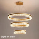 Gold 3 Rings 180W Modern Luxury Ring Pendant Light Adjustable Water Ripple LED Chandelier-6