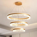 Gold 3 Rings 180W Modern Luxury Ring Pendant Light Adjustable Water Ripple LED Chandelier-8