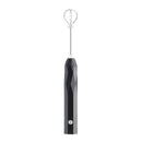 USB Charging Electric Egg Beater Milk Frother Handheld Drink Coffee Foamer Black with 2 Stainless Steel Whisks-1