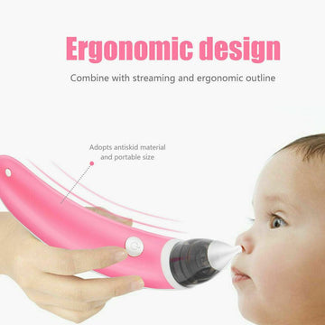 Baby Nasal Aspirator Electric Safe Hygienic Nose Cleaner Snot Sucker For baby (Red) - 0