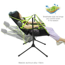 Camping Chair Foldable Swing Luxury Recliner Relaxation Swinging Comfort Lean Back Outdoor Folding Chair Outdoor Freestyle Portable Folding Rocking Chair Blue-2