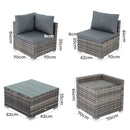6PCS Outdoor Modular Lounge Sofa Coogee-Grey-14