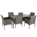 Rural Style Outdoor Grey Wicker 6 Seater Dining Set-5