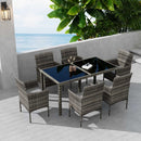 Rural Style Outdoor Grey Wicker 6 Seater Dining Set-3