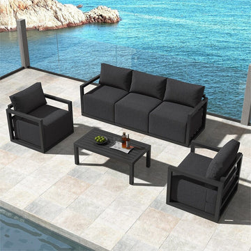 Alfresco 5-Seater Deep-Seated Patio Set – White - 0