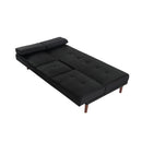 3 Seater Adjustable Sofa Bed With Cup Holder Black-6