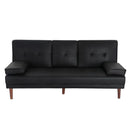 3 Seater Adjustable Sofa Bed With Cup Holder Black-2