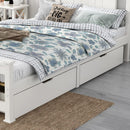 2 x Wooden Bed Frame Storage Trundle Drawers-White-4