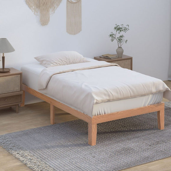 Single Size Warm Wooden Natural Bed Base Frame – Single