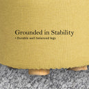 Fabric Ottoman Round Wooden Leg Foot Stool - MUSTARD YELLOW-9