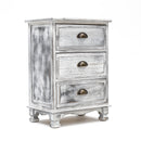 Bedside Table 3 Drawer Vintage Side Table Storage Cabinet Bedroom CLARA GREY-6