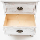 Bedside Table 3 Drawer Vintage Side Table Storage Cabinet Bedroom CLARA WHITE-4