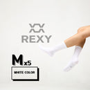 5X Rexy 3D Seamless Crew Socks Medium Slim Breathable WHITE-3