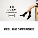 5X Rexy 3D Seamless Crew Socks Small Slim Breathable BLACK-8
