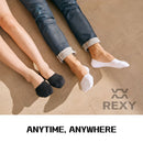 5X Rexy Daily No Show Ankle Socks Large Non-Slip Breathable MULTI COLOUR-10