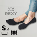 3X Rexy Cushion No Show Ankle Socks Small Non-Slip Breathable BLACK-3