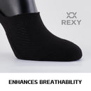 3X Rexy Cushion No Show Ankle Socks Small Non-Slip Breathable BLACK-7