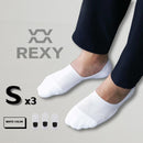 3X Rexy Cushion No Show Ankle Socks Small Non-Slip Breathable WHITE-4