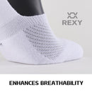 3X Rexy Cushion No Show Ankle Socks Small Non-Slip Breathable WHITE-7