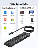 BENFEI 000425BK USB3.0 to 7 Port USB3.0 HUB (Black)-4