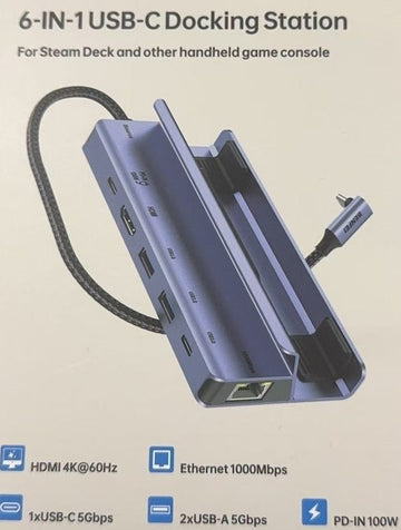 BENFEI 000492GY 6 in 1 Docking 1xHDMI 4K, 2xUSB-A 3.0, 1xUSB-C 3.0, 1xUSB-C PD, 1xRJ45 - 0