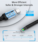 CHOETECH XCC-1040 USB-C M to M 240W Super Fast Speed Gen3 Cable 1.2M-8