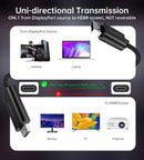 CHOETECH XDH01 4K 60Hz DisplayPort Male to HDMI Male Braided Cable 2M-4