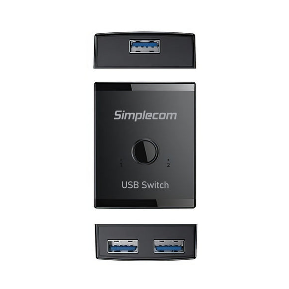 Simplecom KM125 Bi-Directional 2-Way USB 3.0 Switch 1 In 2 Out (2 In 1 Out) 5Gbps