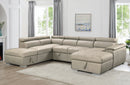 Plush Sleeper Modular Chaise Lounge - Mushroom-2