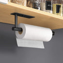 Kitchen Paper Holder Under Cabinet Wall Mount Adhesive Paper Towel Holder Rectangle Black-4
