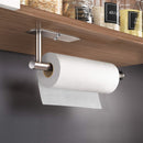Kitchen Paper Holder Under Cabinet Wall Mount Adhesive Paper Towel Holder Rectangle Silver-4