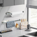 Kitchen Paper Holder Under Cabinet Wall Mount Adhesive Paper Towel Holder  Silver-3