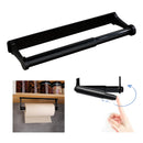 Kitchen Paper Holder Under Cabinet Screw Wall Mount Adhesive Paper Towel Holder Rectangle Black-4