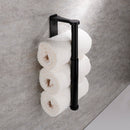Kitchen Paper Holder Under Cabinet Screw Wall Mount Adhesive Paper Towel Holder Rectangle Black-5