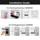 Kitchen Paper Holder Under Cabinet Screw Wall Mount Adhesive Paper Towel Holder Rectangle Black-8