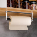 Kitchen Paper Holder Under Cabinet Screw Wall Mount Adhesive Paper Towel Holder Rectangle Silver-2